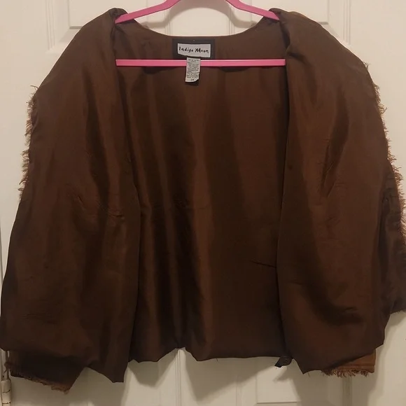 INDIGO MOON Brown Embroidered Women's Jacket. Size 2X. - Picture 4 of 11